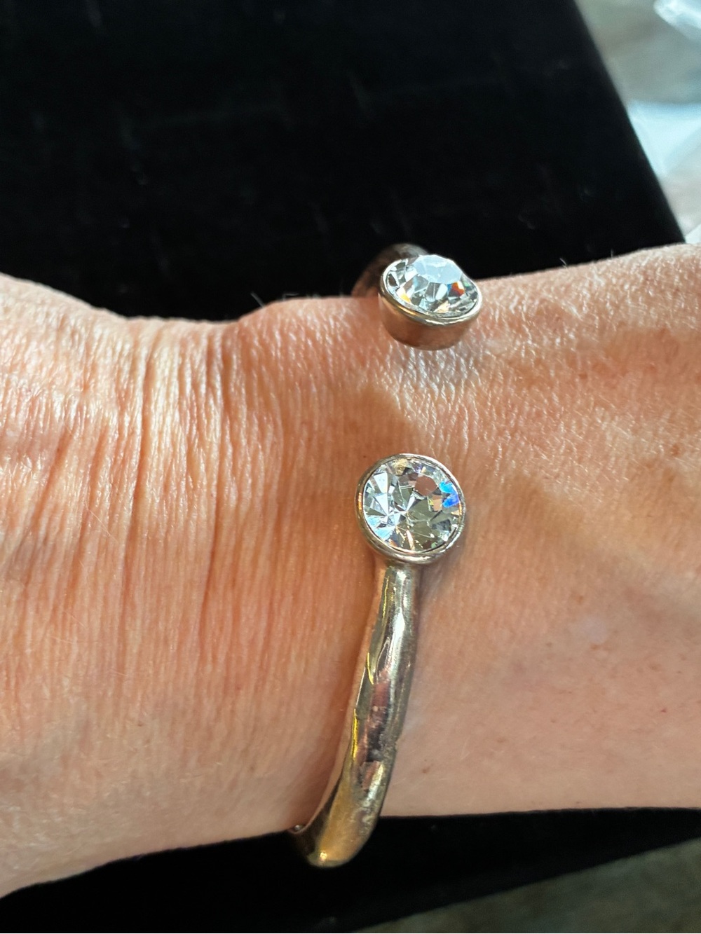 Kendra Scott Silver Crystal Open Cuff Bracelet